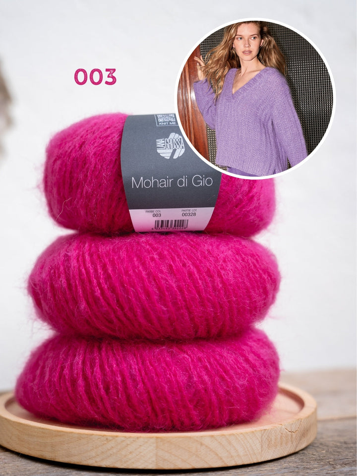 Strickpaket Mohair di Gio V-Pullover