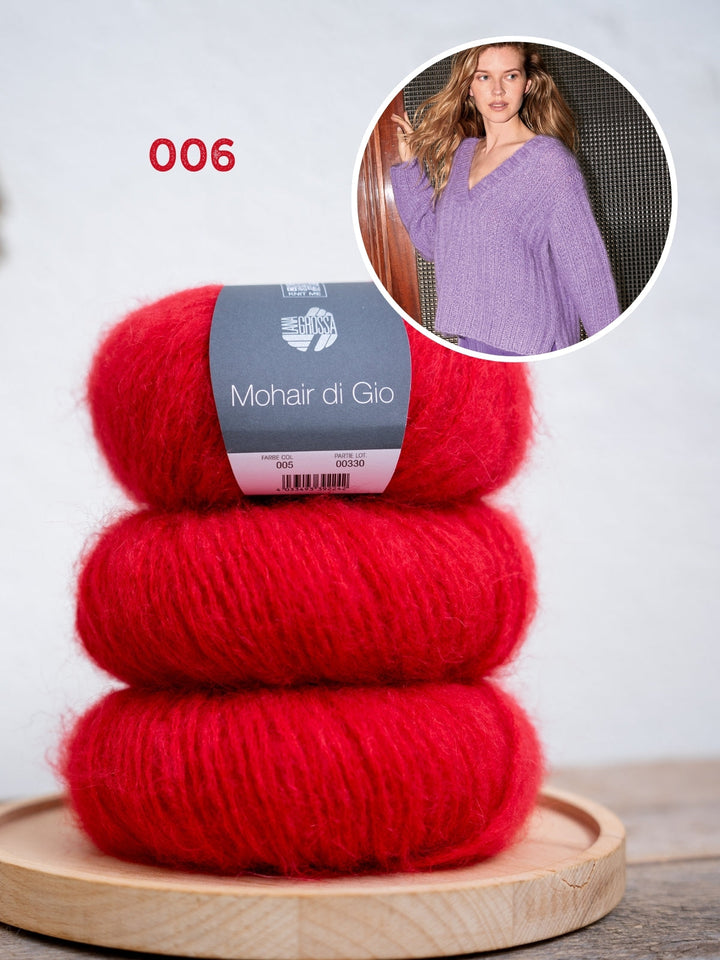 Strickpaket Mohair di Gio V-Pullover