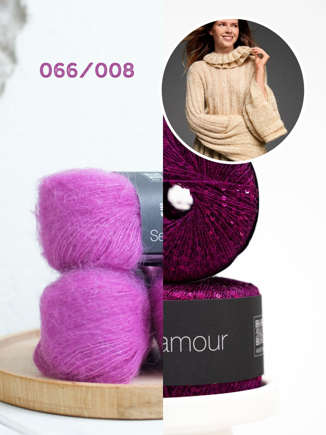 Strickpaket Setasuri &amp; Glamour Pullover mit Loop-Kragen