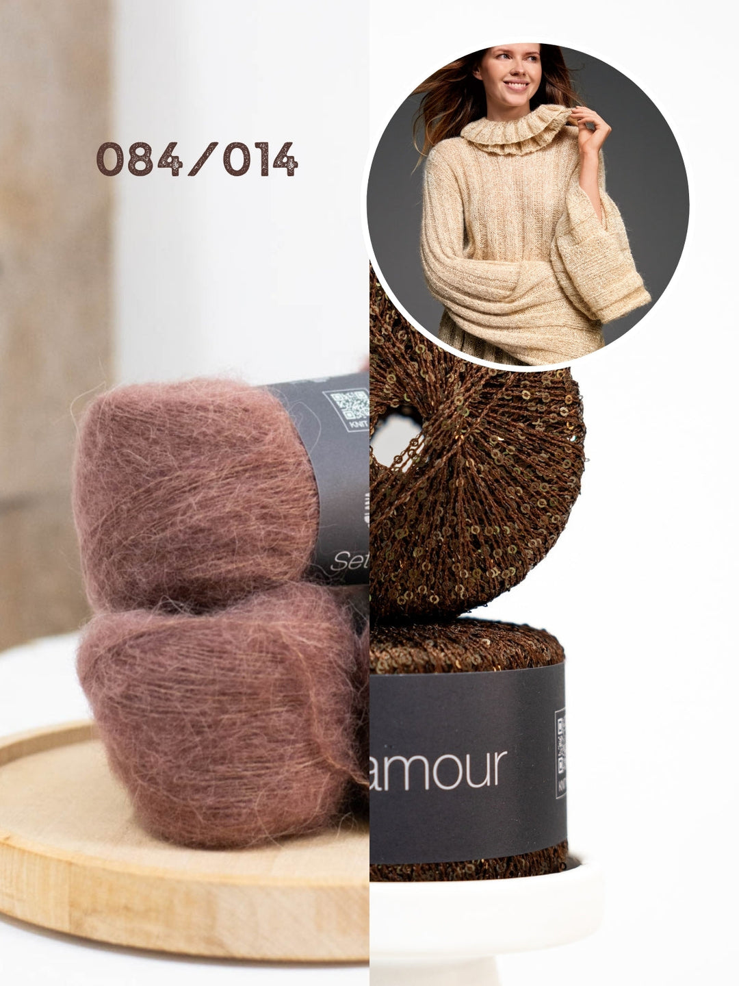 Strickpaket Setasuri &amp; Glamour Pullover mit Loop-Kragen