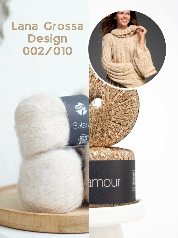 Strickpaket Setasuri &amp; Glamour Pullover mit Loop-Kragen