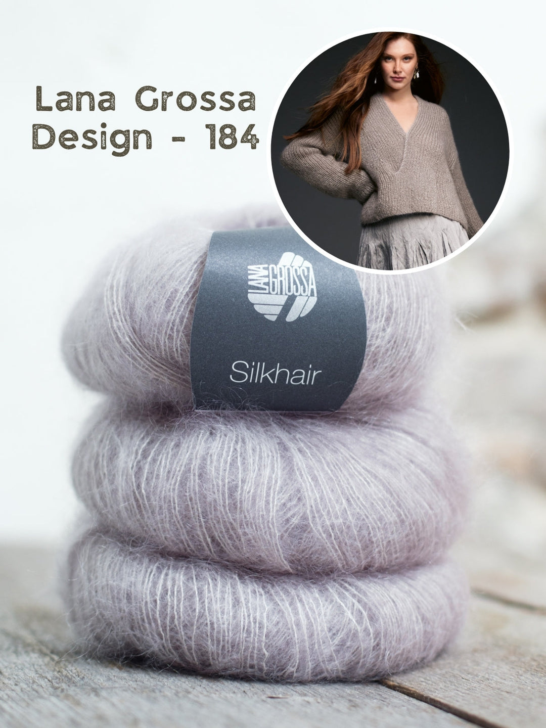 Strickpaket Silkhair Pullover mit V-Ausschnitt