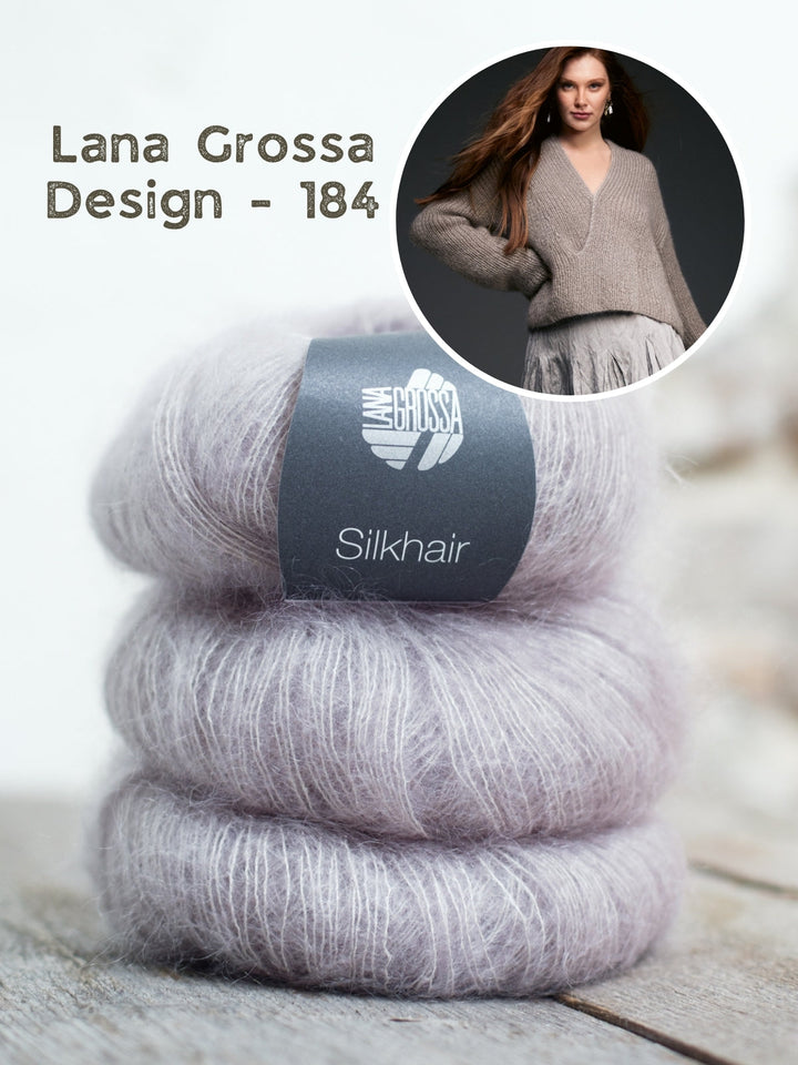 Strickpaket Silkhair Pullover mit V-Ausschnitt