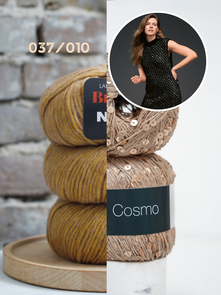 Strickpaket Brigitte No. 2 &amp; Cosmo Kleid