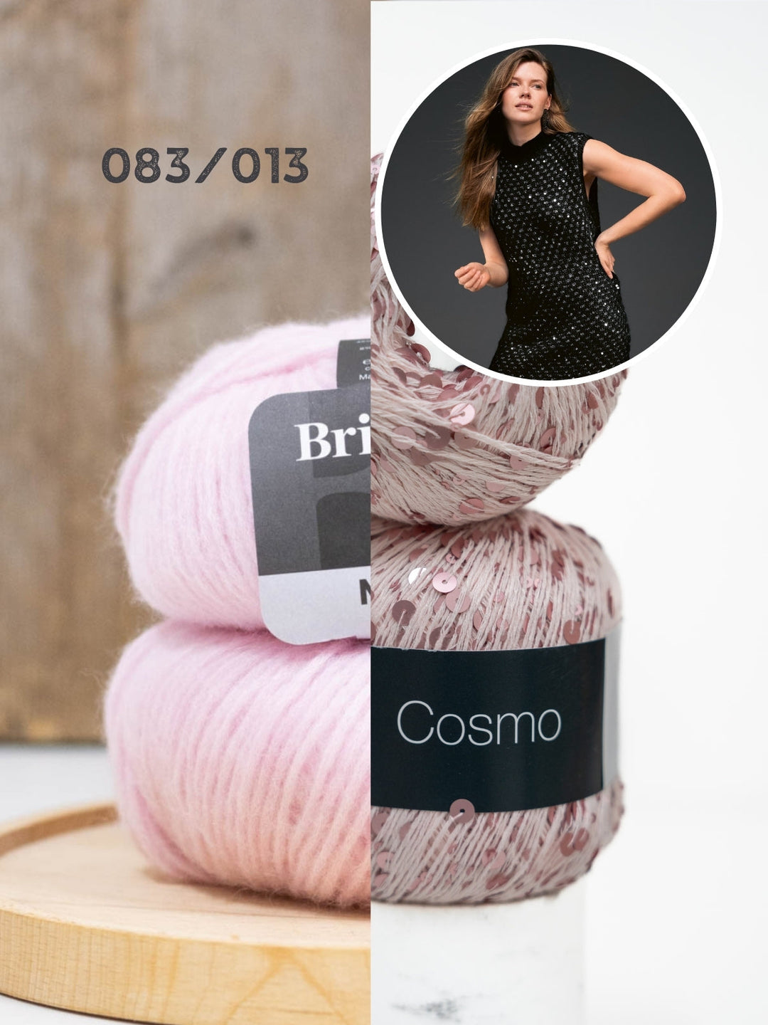 Strickpaket Brigitte No. 2 &amp; Cosmo Kleid