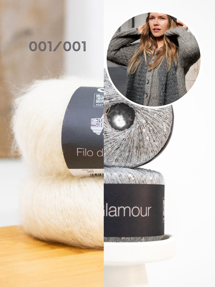 Häkelpaket Filo di Gio Glamour Gitterschal
