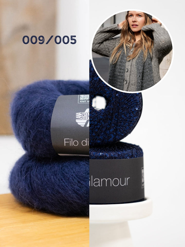 Häkelpaket Filo di Gio Glamour Gitterschal
