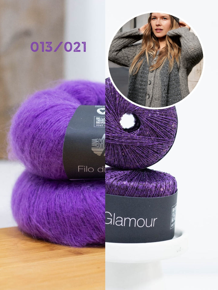 Häkelpaket Filo di Gio Glamour Gitterschal