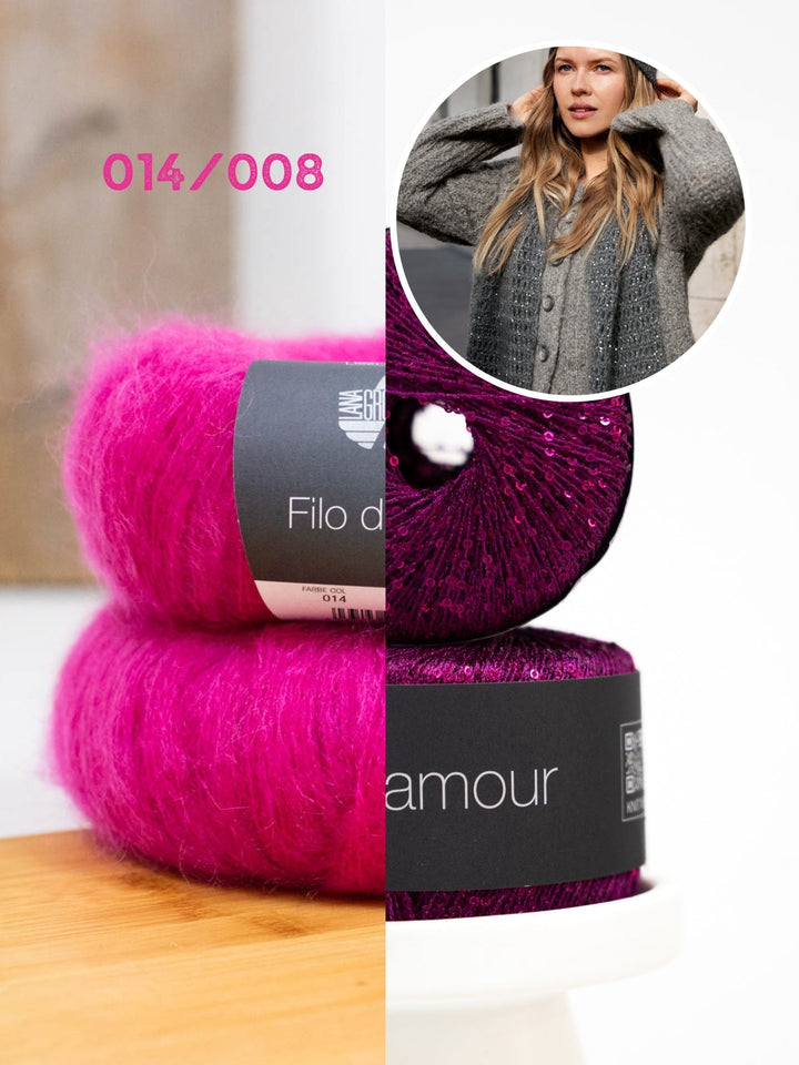 Häkelpaket Filo di Gio Glamour Gitterschal