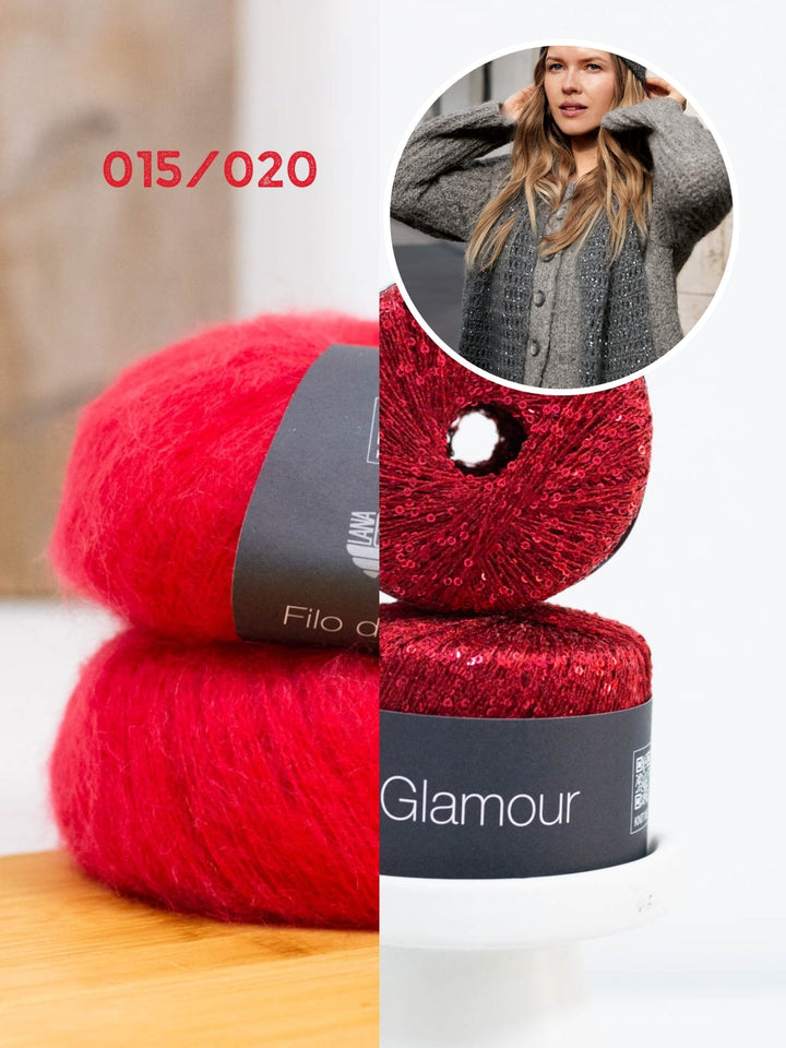 Häkelpaket Filo di Gio Glamour Gitterschal