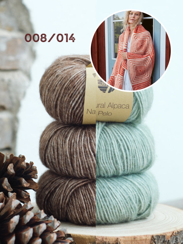 Häkelpaket Natural Alpaca Pelo Decke
