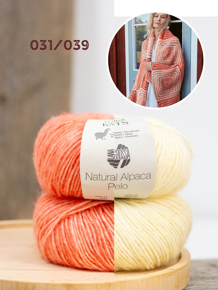 Häkelpaket Natural Alpaca Pelo Decke