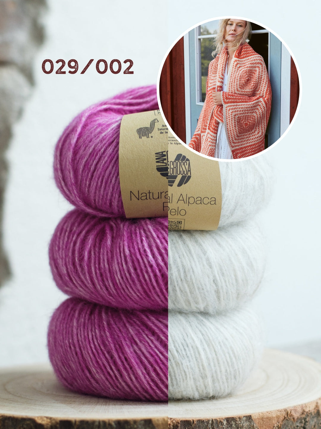 Häkelpaket Natural Alpaca Pelo Decke