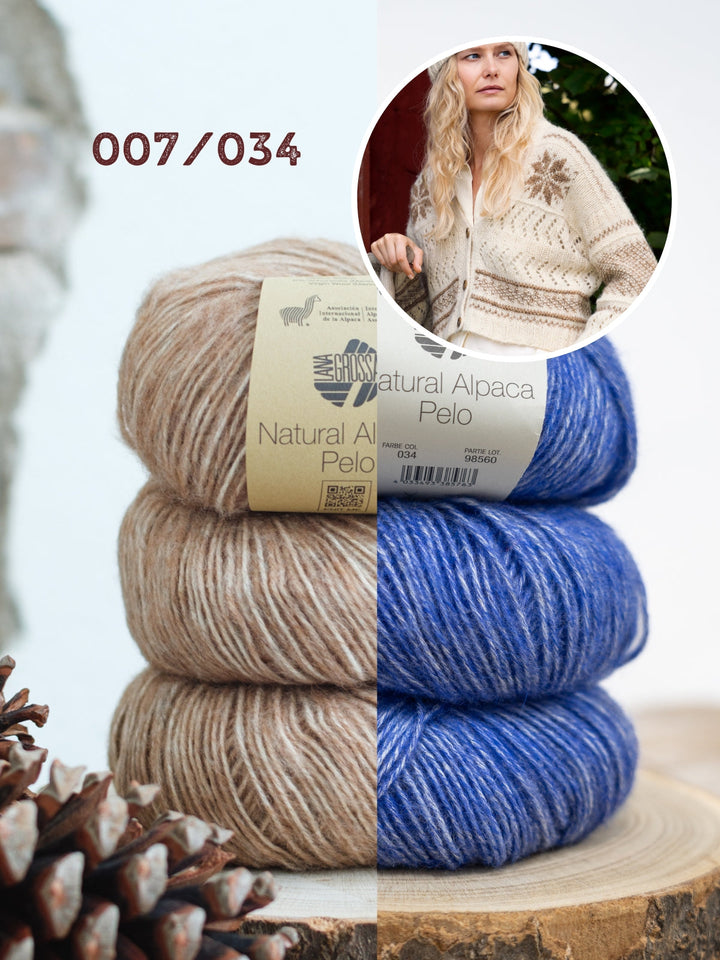 Strickpaket Natural Alpaca Pelo Jacke