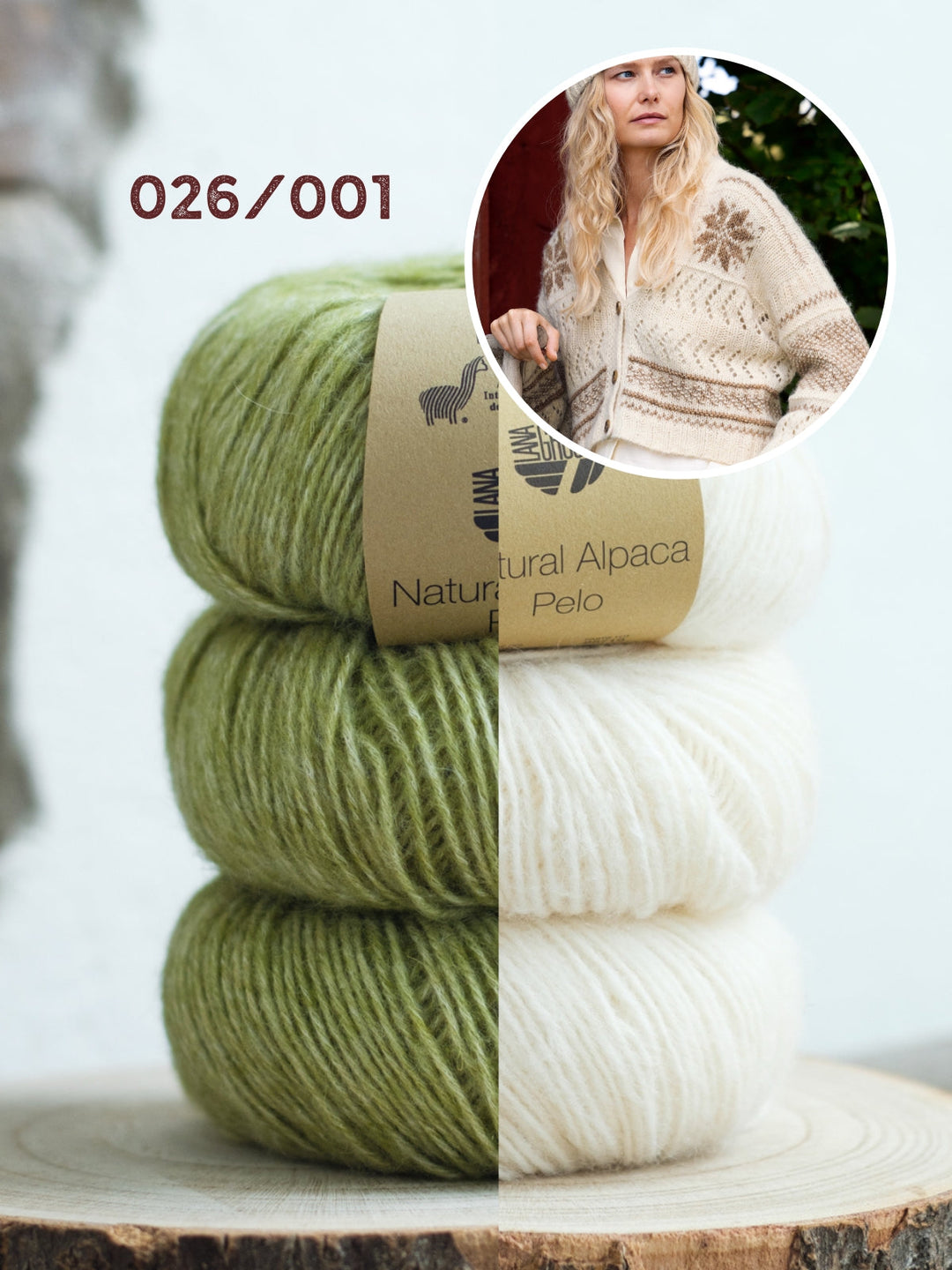 Strickpaket Natural Alpaca Pelo Jacke