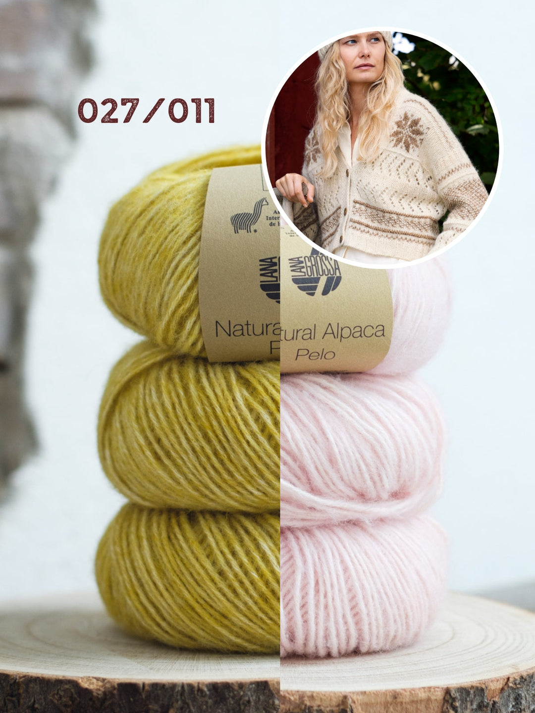 Strickpaket Natural Alpaca Pelo Jacke