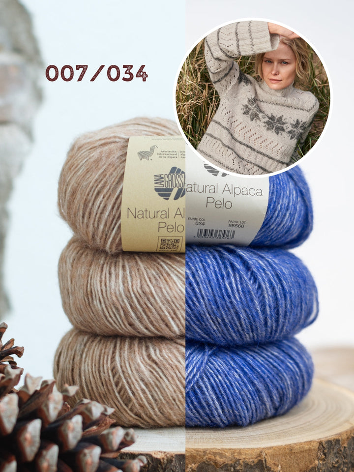 Strickpaket Natural Alpaca Pelo Raglanpullover