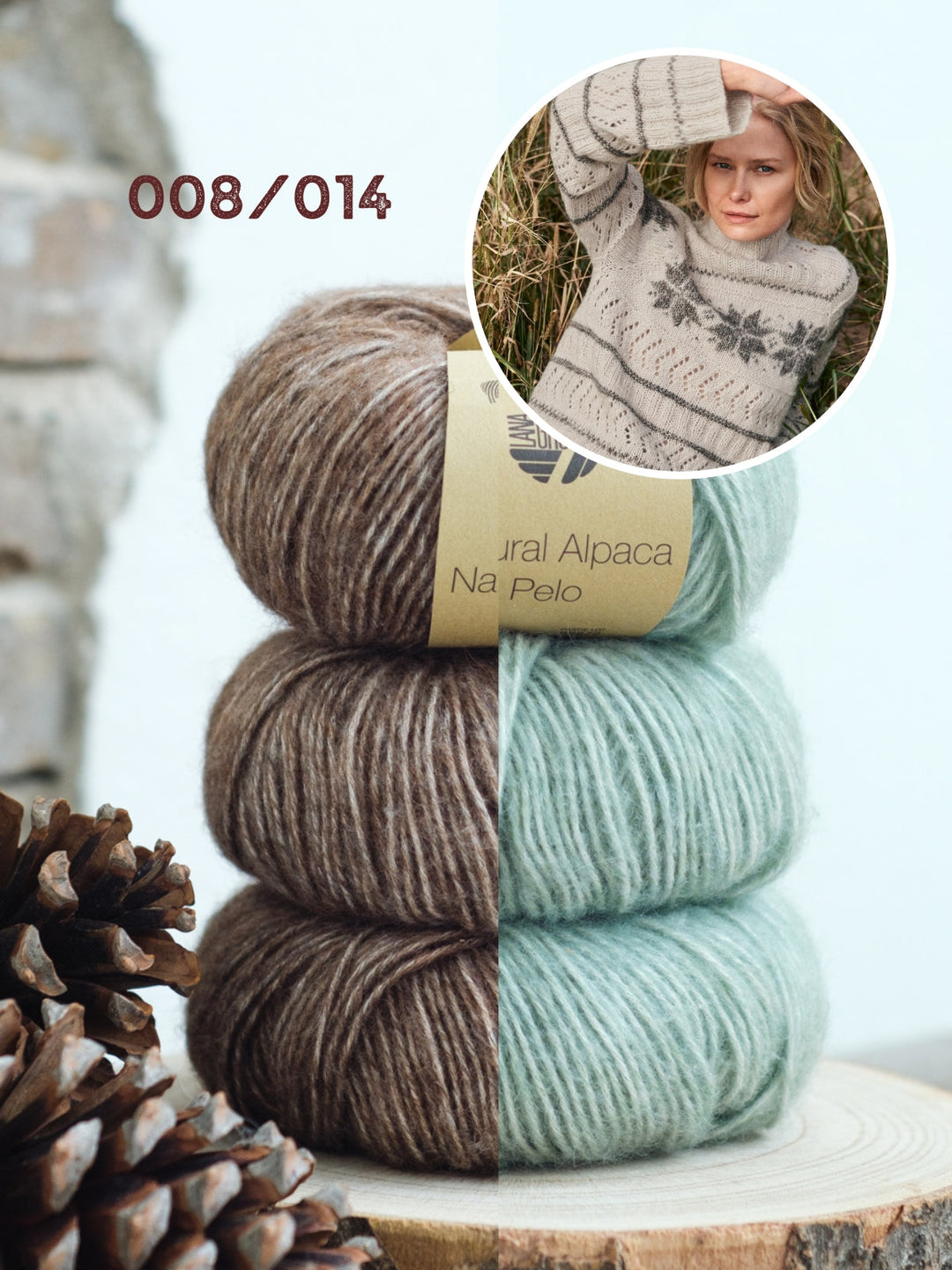 Strickpaket Natural Alpaca Pelo Raglanpullover
