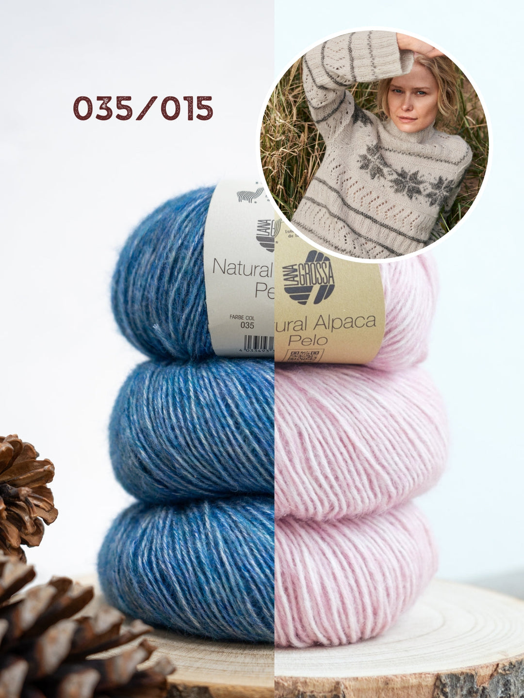 Strickpaket Natural Alpaca Pelo Raglanpullover
