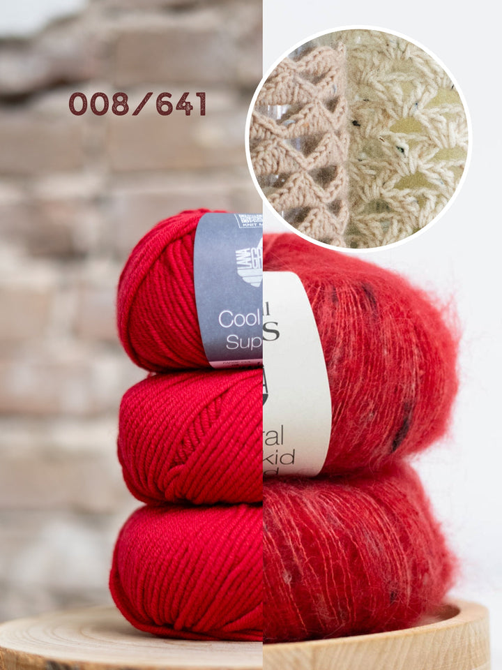 Häkelpaket Cool Wool Superbig &amp; Natural Superkid Tweed Windlichthülle