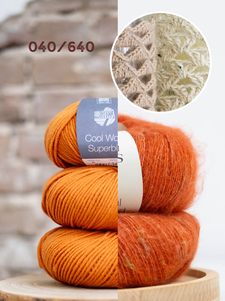 Häkelpaket Cool Wool Superbig &amp; Natural Superkid Tweed Windlichthülle
