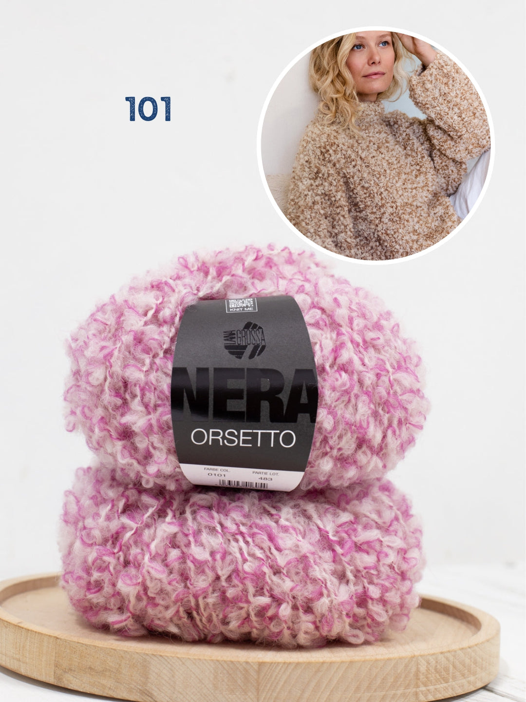 Strickpaket Orsetto Mouliné Pullover im falschen Patentmuster
