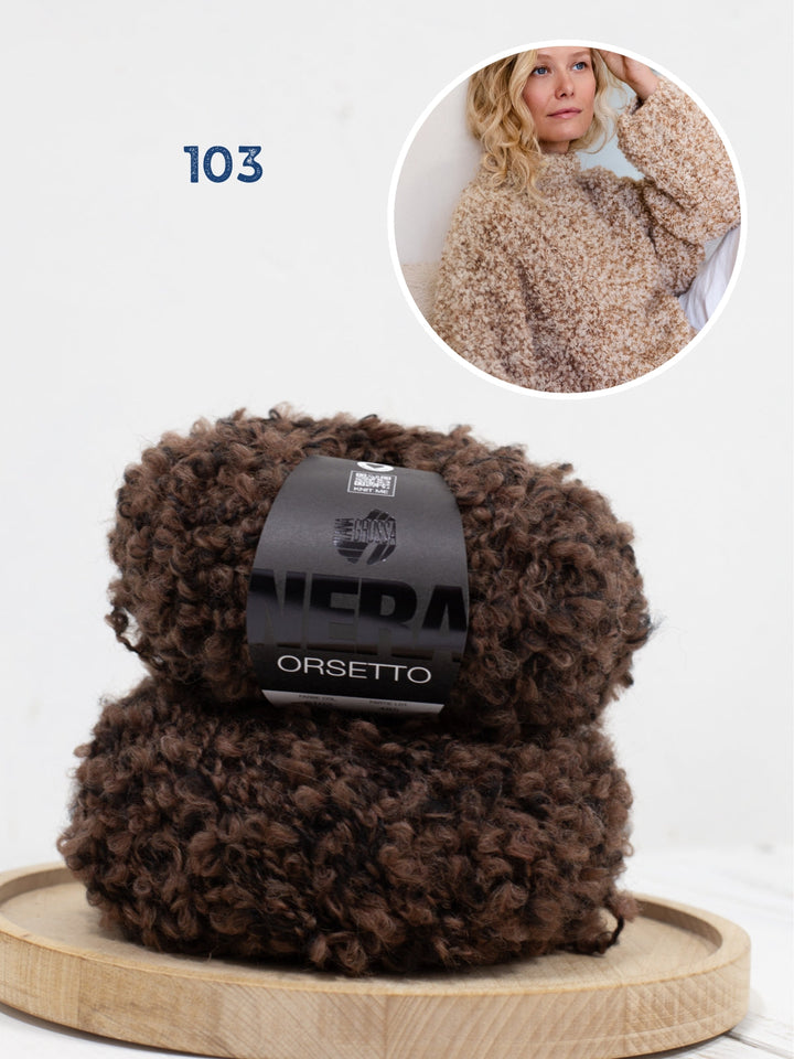 Strickpaket Orsetto Mouliné Pullover im falschen Patentmuster