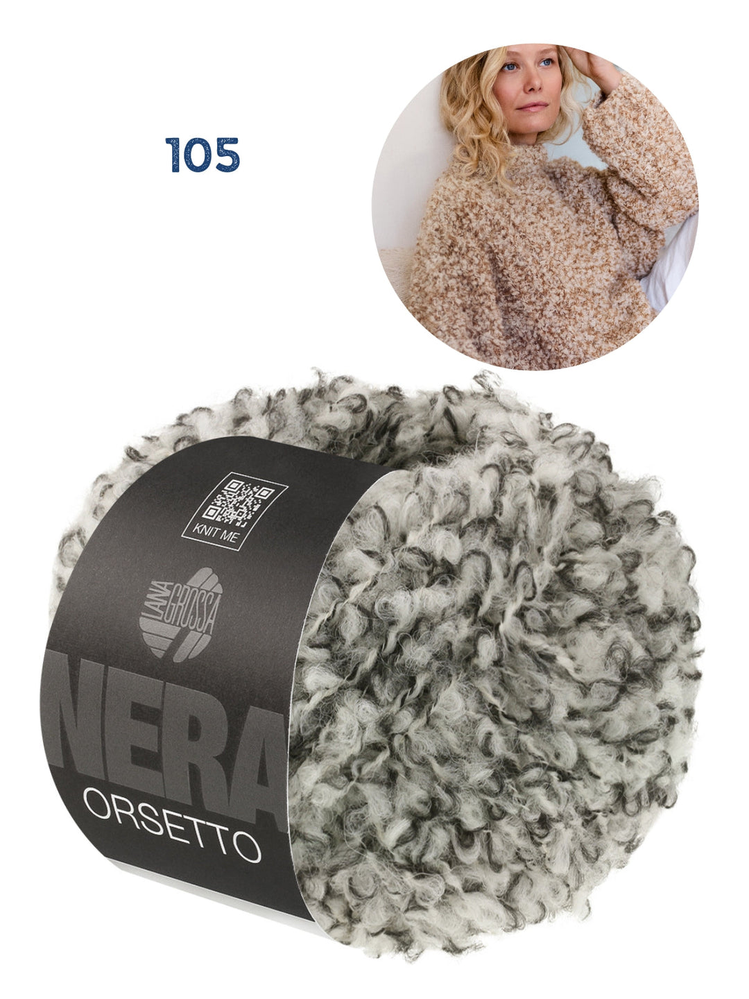 Strickpaket Orsetto Mouliné Pullover im falschen Patentmuster