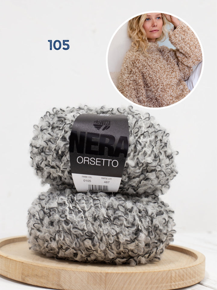 Strickpaket Orsetto Mouliné Pullover im falschen Patentmuster