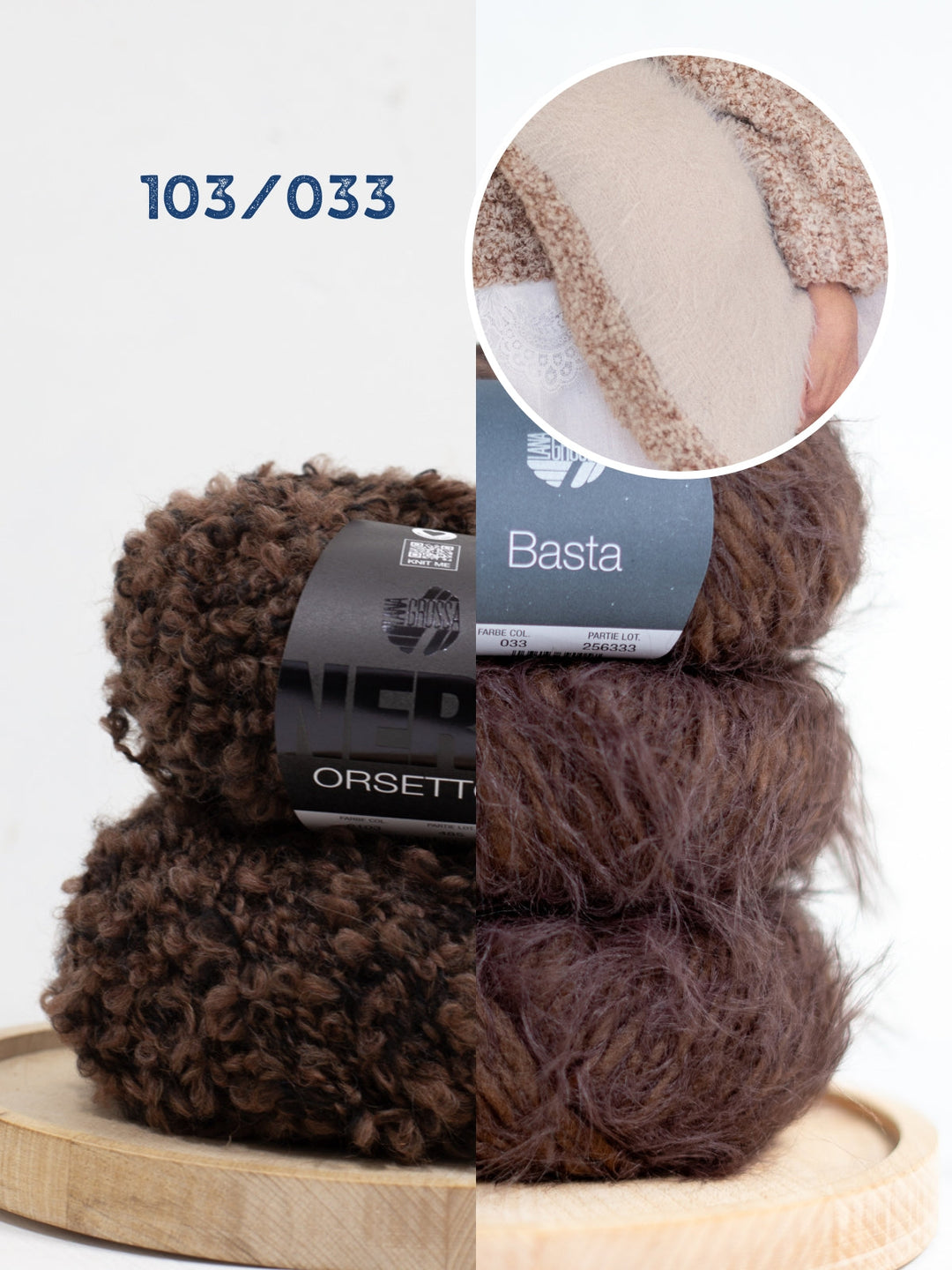 Strickpaket Orsetto Mouliné &amp; Basta Kissenhülle