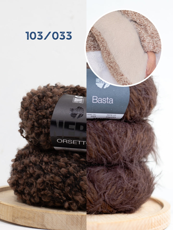 Strickpaket Orsetto Mouliné &amp; Basta Kissenhülle