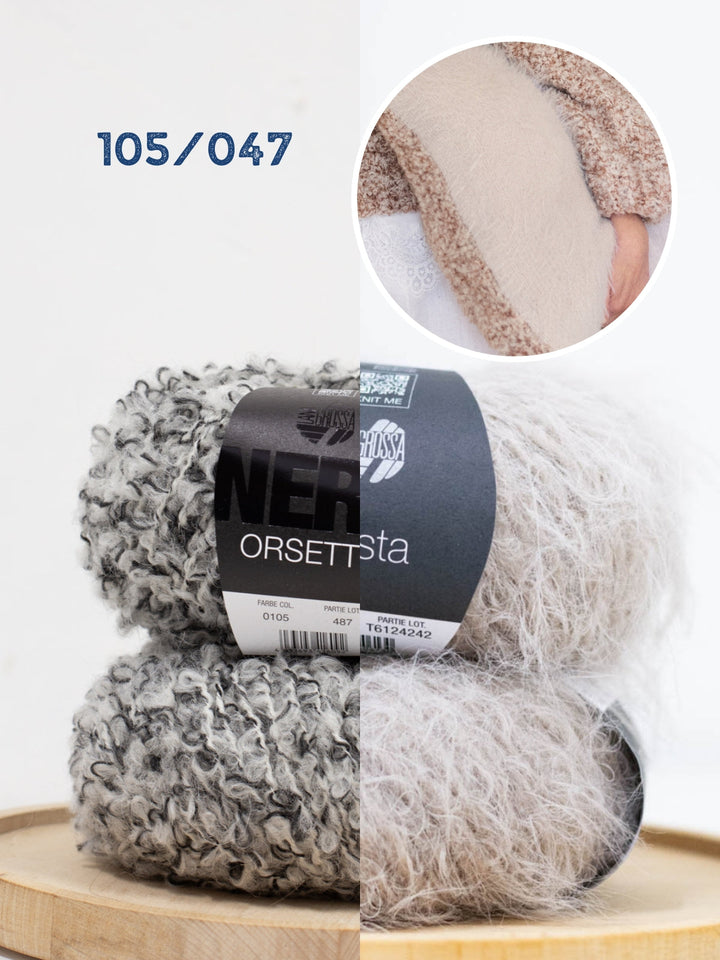 Strickpaket Orsetto Mouliné &amp; Basta Kissenhülle