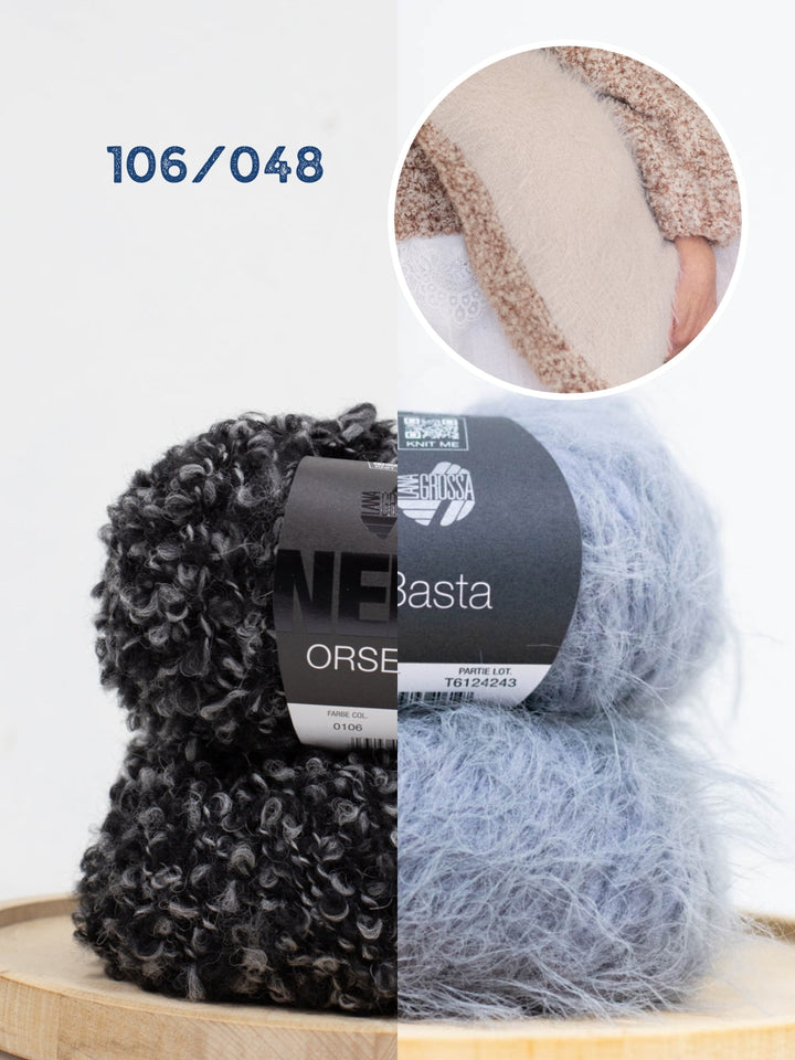 Strickpaket Orsetto Mouliné &amp; Basta Kissenhülle