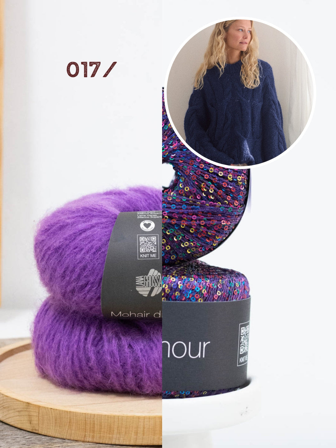 Strickpaket Mohair di Gio &amp; Glamour Pullover in A-Linie