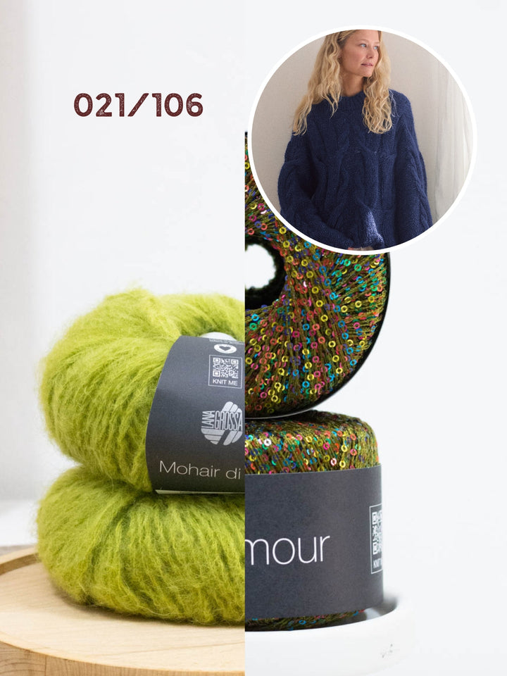 Strickpaket Mohair di Gio &amp; Glamour Pullover in A-Linie