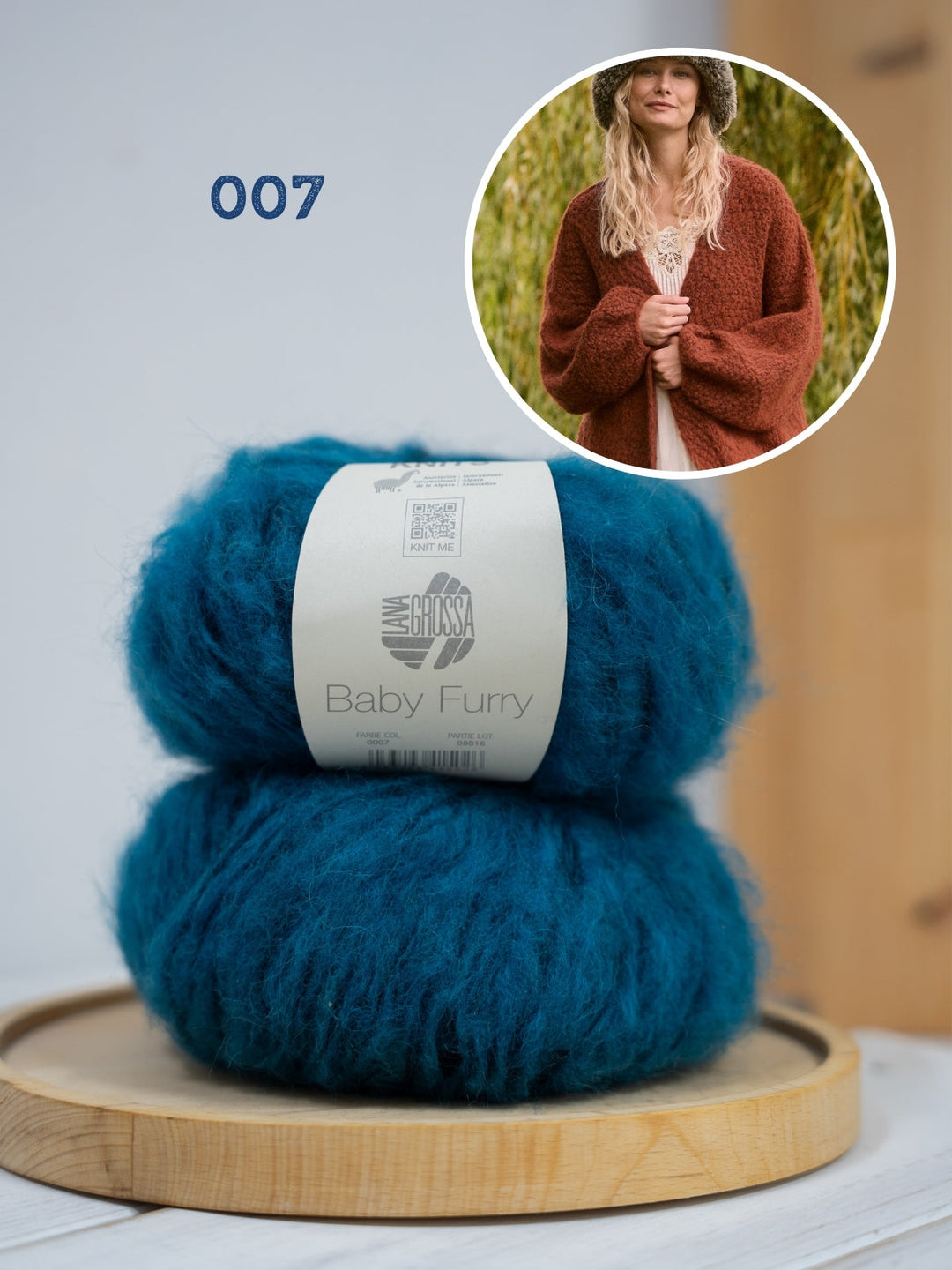 Strickpaket Baby Furry Jacke mit Ballonärmeln