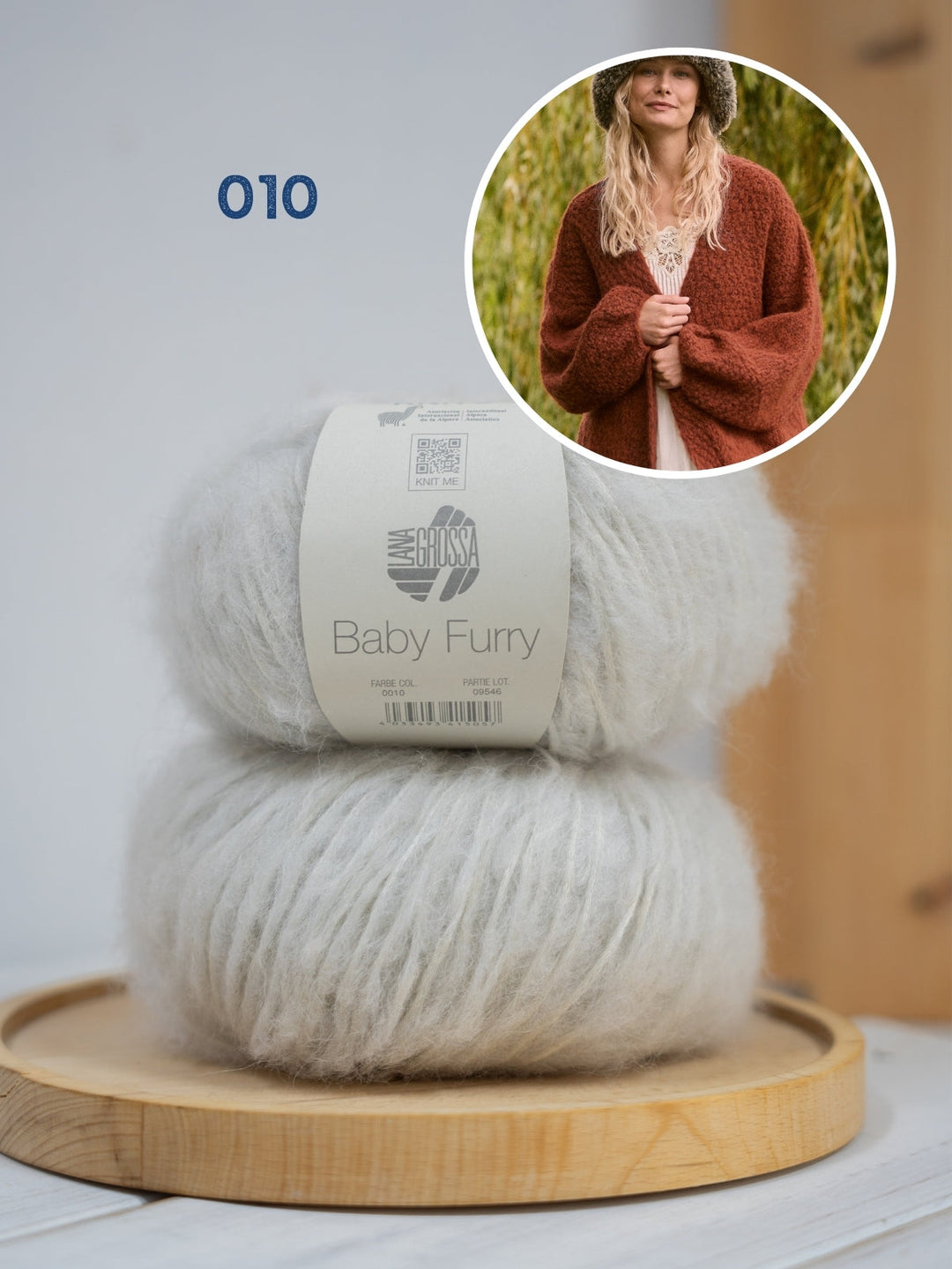 Strickpaket Baby Furry Jacke mit Ballonärmeln