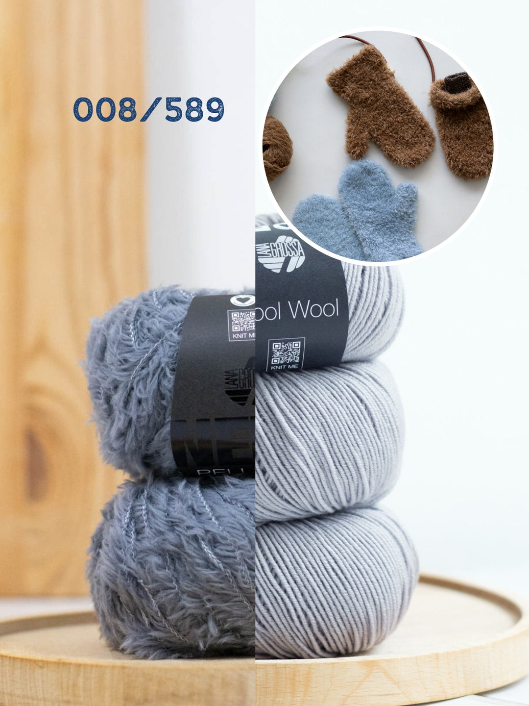 Strickpaket Pelliccia &amp; Cool Wool Fäustlinge