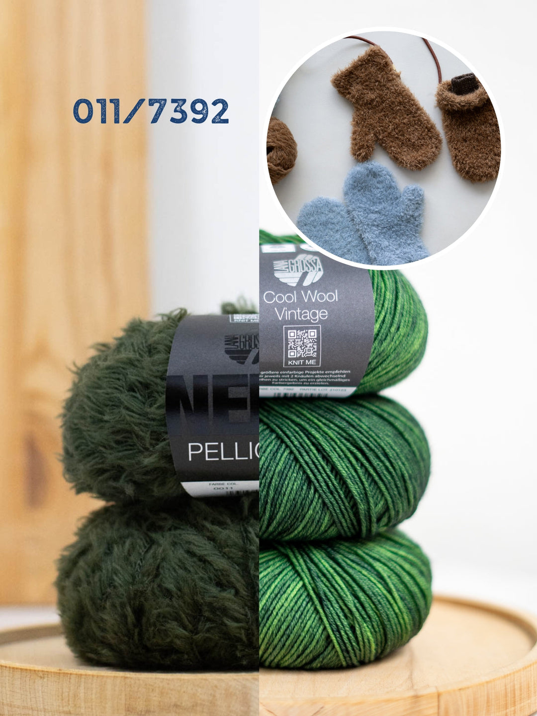 Strickpaket Pelliccia &amp; Cool Wool Fäustlinge