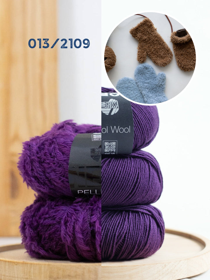 Strickpaket Pelliccia &amp; Cool Wool Fäustlinge