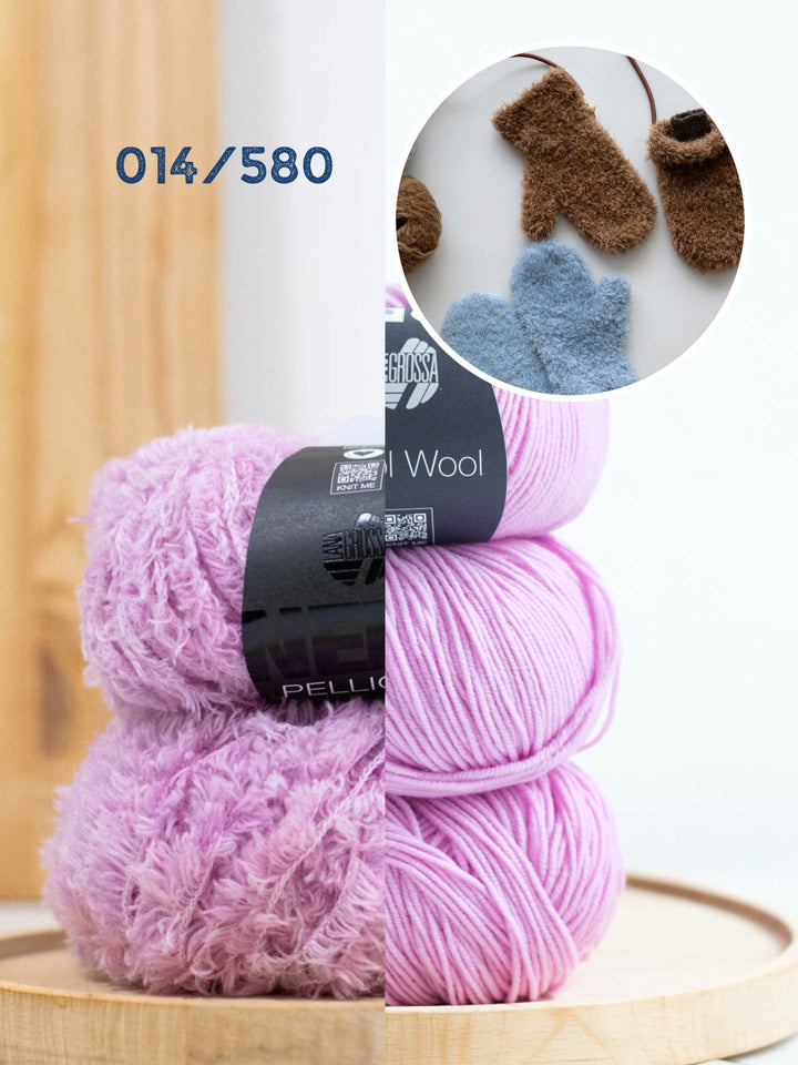 Strickpaket Pelliccia &amp; Cool Wool Fäustlinge