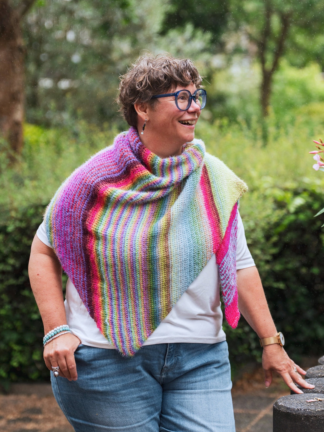 Tunesisches Häkelpaket Over The Rainbow Tuch