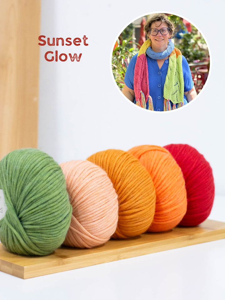 Strickpaket Colorblock Ajour Schal
