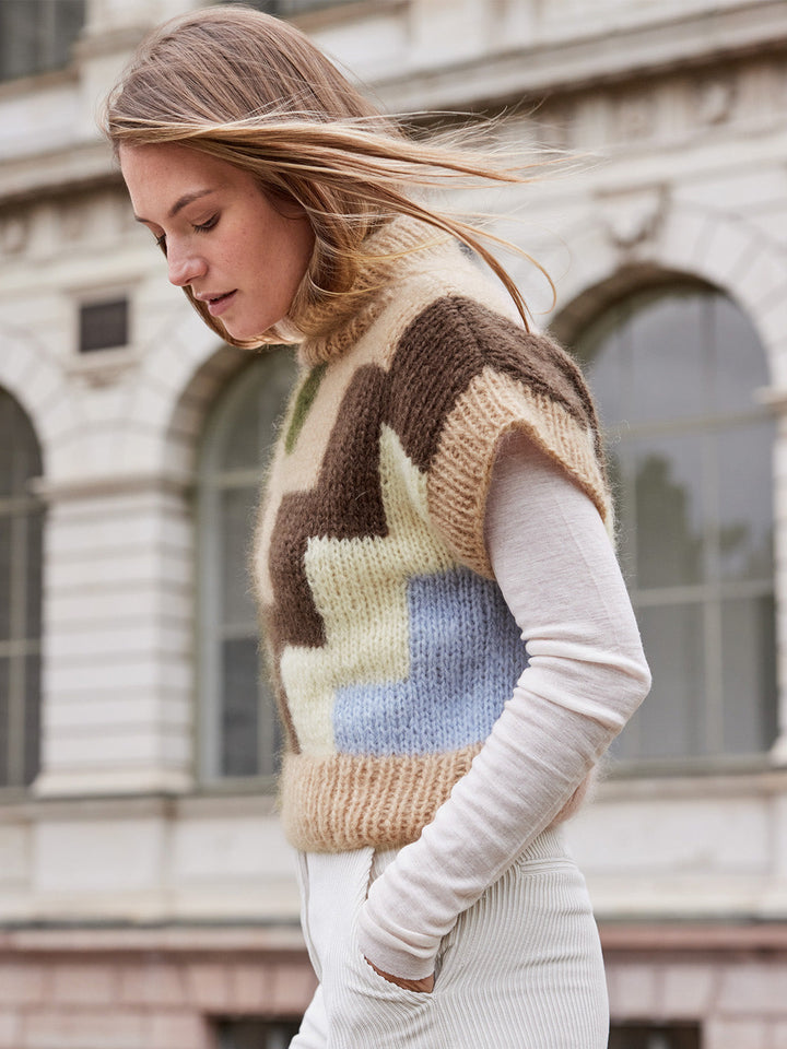 Strickpaket Mohair Di Gio Pullunder im geometrischen Design