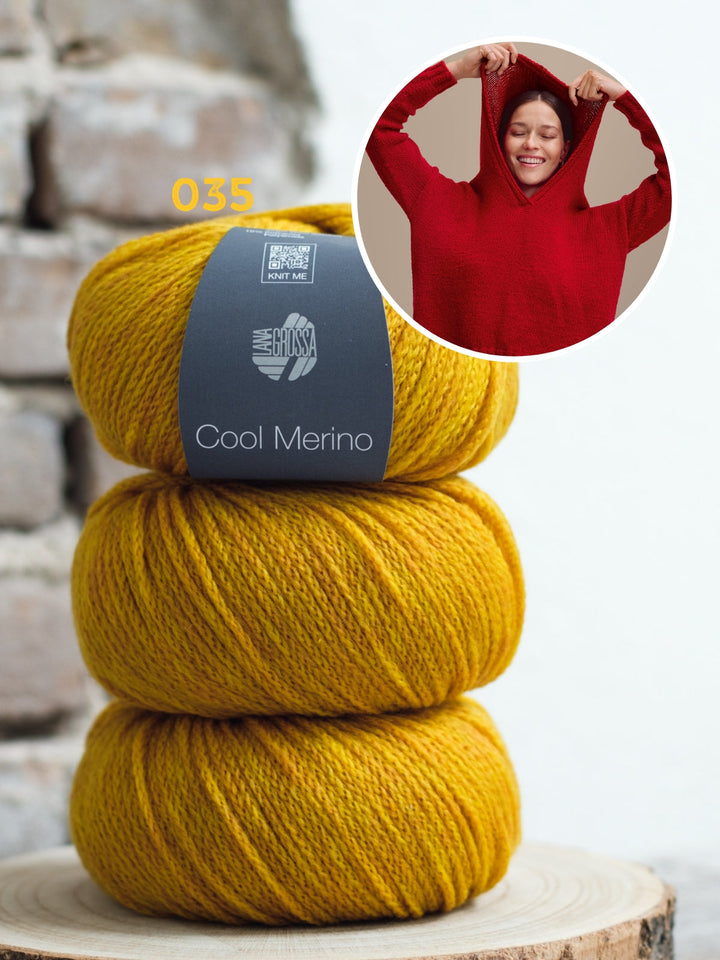 Strickpaket Cool Merino Kapuzenpullover