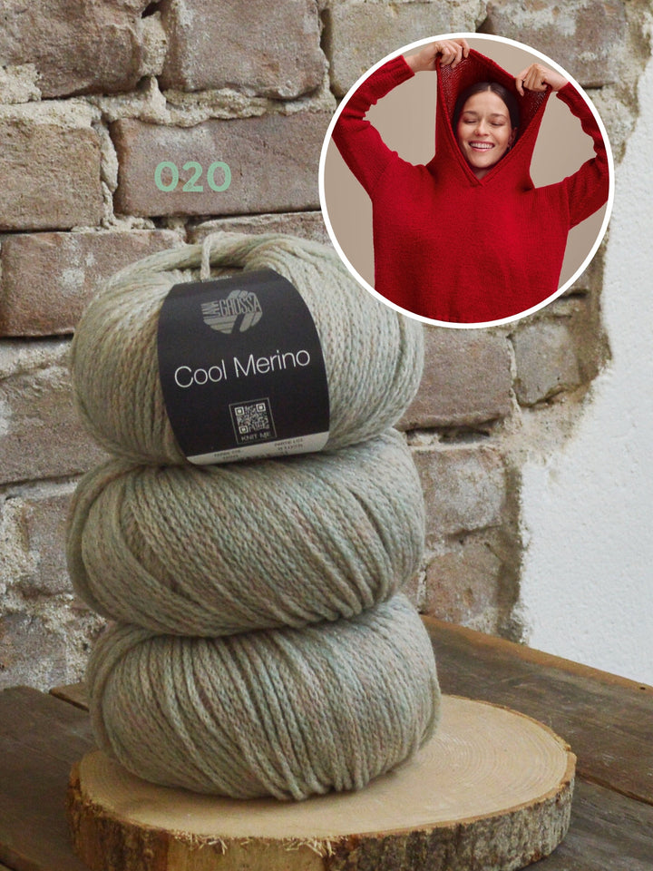 Strickpaket Cool Merino Kapuzenpullover
