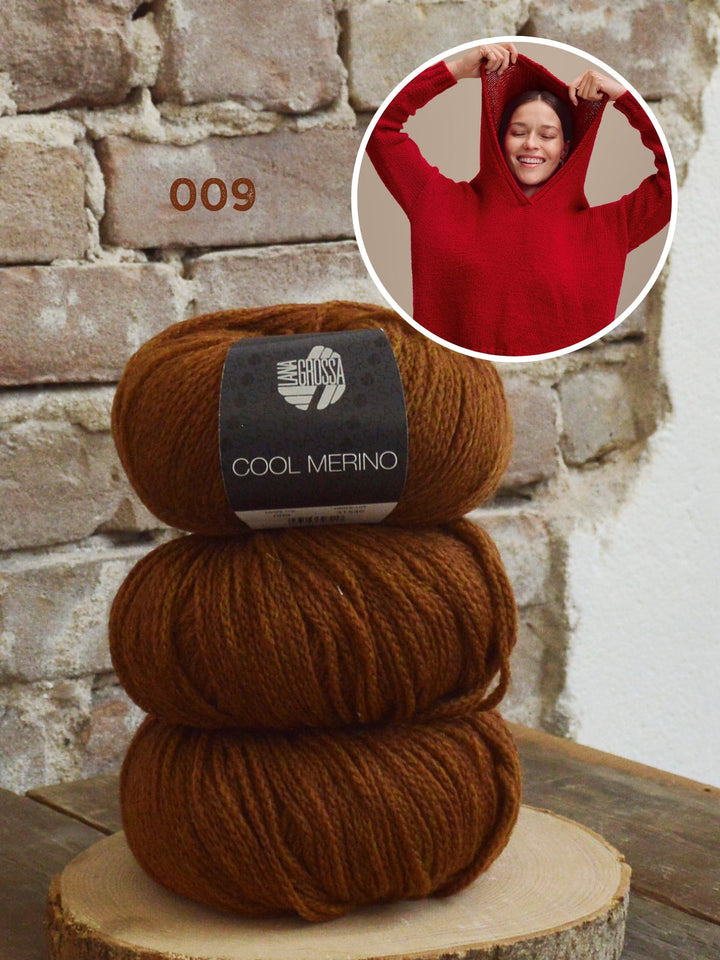 Strickpaket Cool Merino Kapuzenpullover