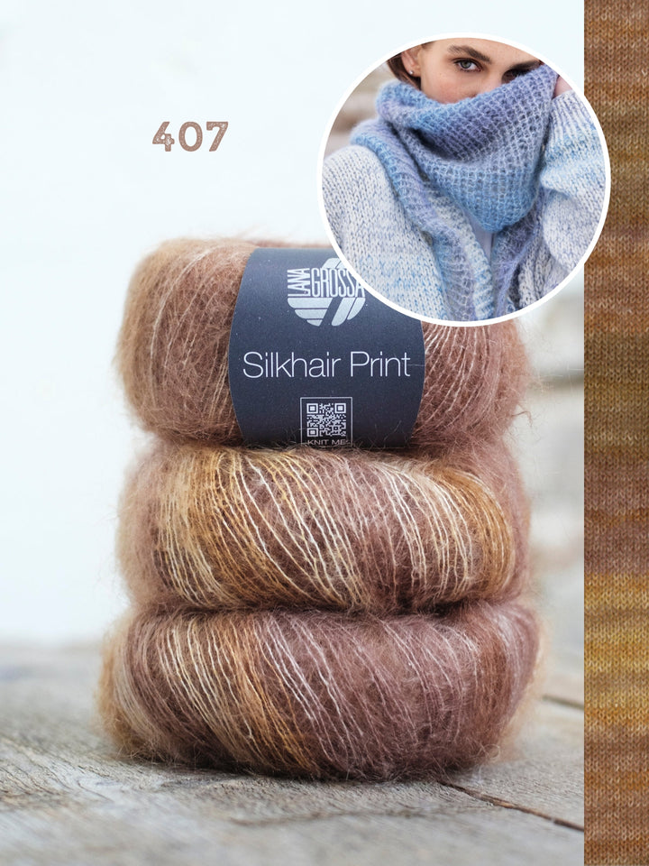 Strickpaket Silkhair Print dreieckstuch