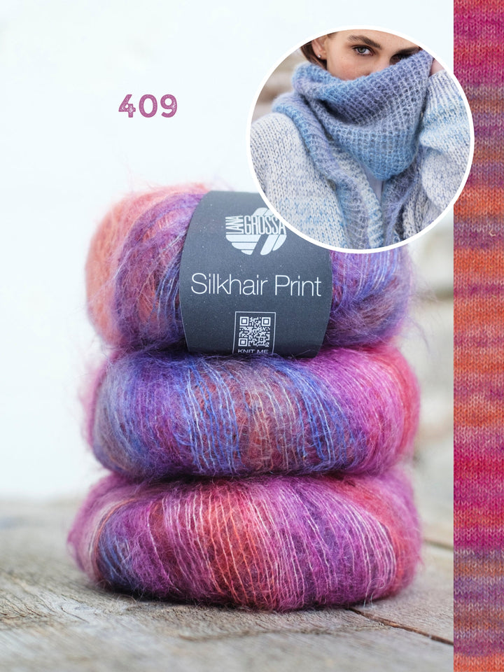 Strickpaket Silkhair Print dreieckstuch