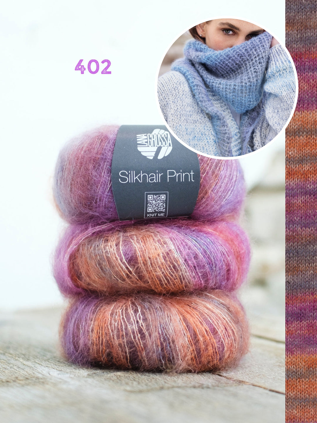 Strickpaket Silkhair Print dreieckstuch